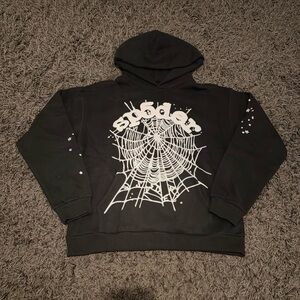 Black Spider Web Graphic Hoodie